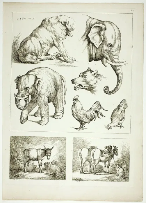 Framed Print : Plate 32 of 38 from Oeuvres de J. B. Huet, 1796–99. Creator: Jean Baptiste Marie Huet Framed Print : Plate 32 of 38 from Oeuvres de J. B. Huet, 1796–99. Creator: Jean Baptiste Marie Huet