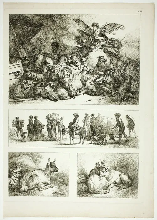 Framed Print : Plate 33 of 38 from Oeuvres de J. B. Huet, 1796–99. Creator: Jean Baptiste Marie Huet Framed Print : Plate 33 of 38 from Oeuvres de J. B. Huet, 1796–99. Creator: Jean Baptiste Marie Huet