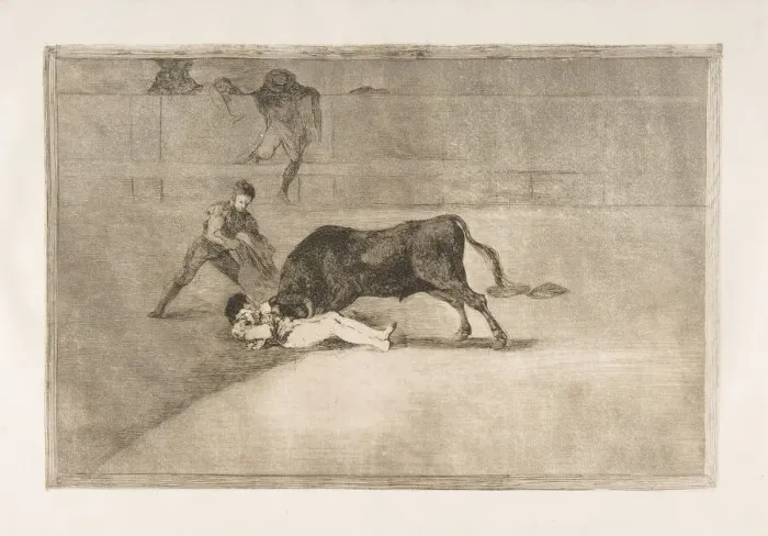 Framed Print : Plate 33 from the Tauromaquia : The unlucky death of Pepe Illo in the ring at Madrid Framed Print : Plate 33 from the Tauromaquia : The unlucky death of Pepe Illo in the ring at Madrid