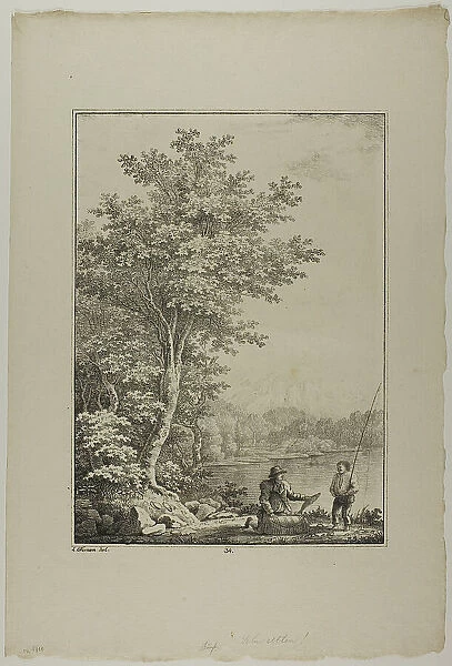 Plate 34 from Blatt Baum und Landschafts Studien, c.1810. Creator: Lorenz Ekemann Alesson