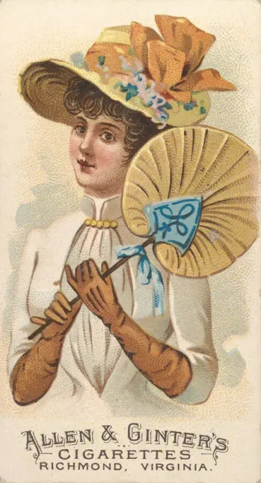 Framed Print : Plate 34, from the Fans of the Period series (N7) for Allen &amp