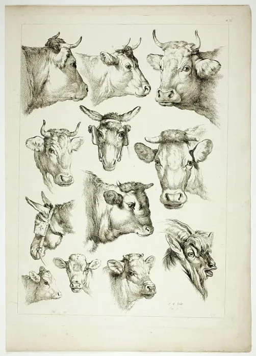 Framed Print : Plate 35 of 38 from Oeuvres de J. B. Huet, 1796–99. Creator: Jean Baptiste Marie Huet Framed Print : Plate 35 of 38 from Oeuvres de J. B. Huet, 1796–99. Creator: Jean Baptiste Marie Huet