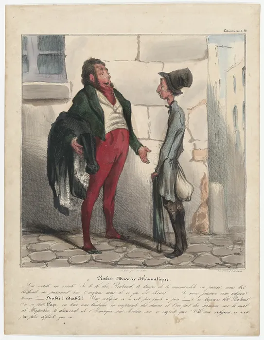 Framed Print : Plate 35: Robert Macaire schismatique, 1838. Creator: Honore Daumier Framed Print : Plate 35: Robert Macaire schismatique, 1838. Creator: Honore Daumier