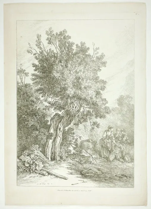 Framed Print : Plate Five of 38 from Oeuvres de J. B. Huet, 1796–99. Creator: Jean Baptiste Marie Huet Framed Print : Plate Five of 38 from Oeuvres de J. B. Huet, 1796–99. Creator: Jean Baptiste Marie Huet