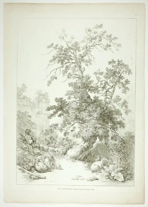 Framed Print : Plate Six of 38 from Oeuvres de J. B. Huet, 1796–99. Creator: Jean Baptiste Marie Huet Framed Print : Plate Six of 38 from Oeuvres de J. B. Huet, 1796–99. Creator: Jean Baptiste Marie Huet