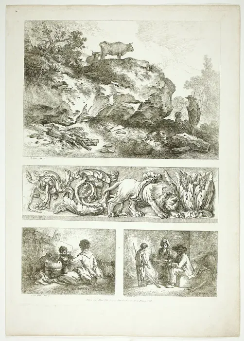 Framed Print : Plate Nine of 38 from Oeuvres de J. B. Huet, 1796–99. Creator: Jean Baptiste Marie Huet Framed Print : Plate Nine of 38 from Oeuvres de J. B. Huet, 1796–99. Creator: Jean Baptiste Marie Huet