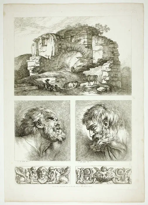Framed Print : Plate Ten of 38 from Oeuvres de J. B. Huet, 1796–99. Creator: Jean Baptiste Marie Huet Framed Print : Plate Ten of 38 from Oeuvres de J. B. Huet, 1796–99. Creator: Jean Baptiste Marie Huet