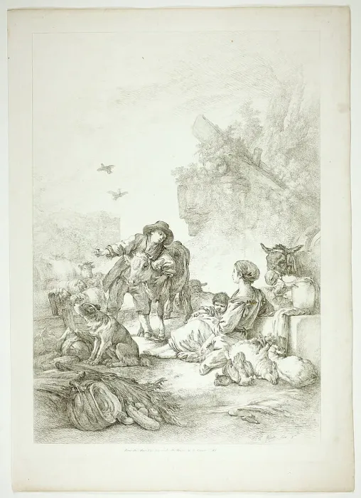 Framed Print : Plate Eleven of 38 from Oeuvres de J. B. Huet, 1796–99. Creator: Jean Baptiste Marie Huet Framed Print : Plate Eleven of 38 from Oeuvres de J. B. Huet, 1796–99. Creator: Jean Baptiste Marie Huet