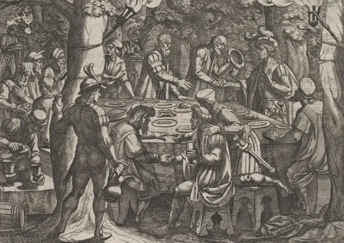 Framed Print : Plate 4: Civilis tells the Dutch Elders that They are Being Treated Like Slaves by Framed Print : Plate 4: Civilis tells the Dutch Elders that They are Being Treated Like Slaves by