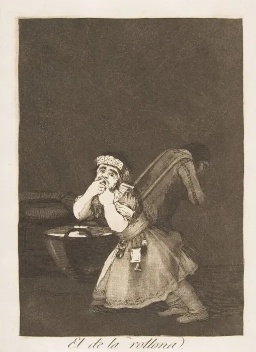 Framed Print : Plate 4 from Los Caprichos : Nannys boy (El de la rollona. ), 1799 Framed Print : Plate 4 from Los Caprichos : Nannys boy (El de la rollona. ), 1799