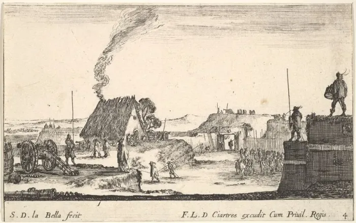 Framed Print : Plate 4: A military encampment with a soldier standing on a parapet to the right beati Framed Print : Plate 4: A military encampment with a soldier standing on a parapet to the right beati