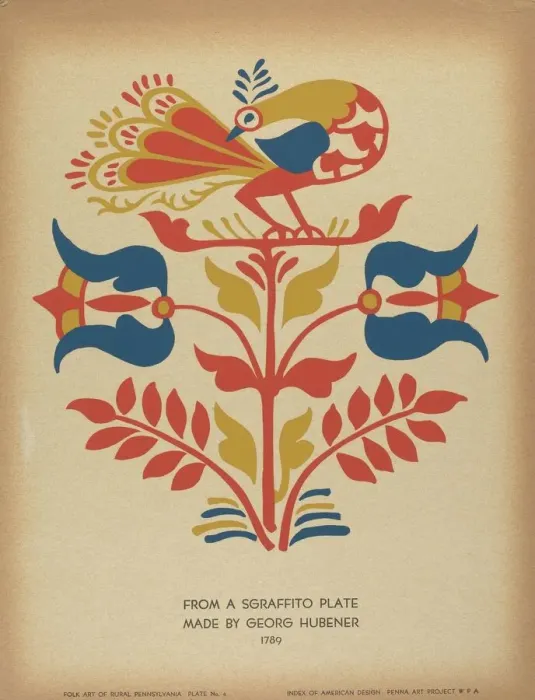 Framed Print : Plate 4: From Portfolio Folk Art of Rural Pennsylvania, c. 1939. Creator: Unknown Framed Print : Plate 4: From Portfolio Folk Art of Rural Pennsylvania, c. 1939. Creator: Unknown