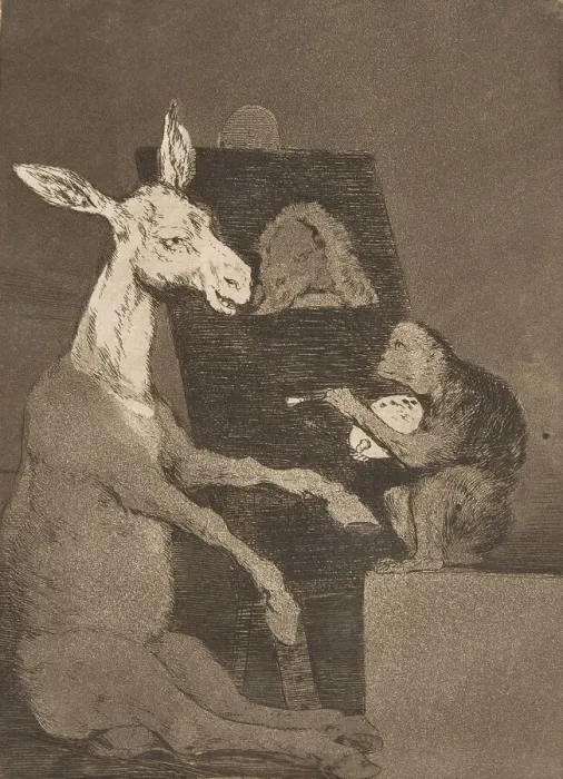 Framed Print : Plate 41 from Los Caprichos : Neither more nor less (Ni mas ni menos. ), 1799 Framed Print : Plate 41 from Los Caprichos : Neither more nor less (Ni mas ni menos. ), 1799