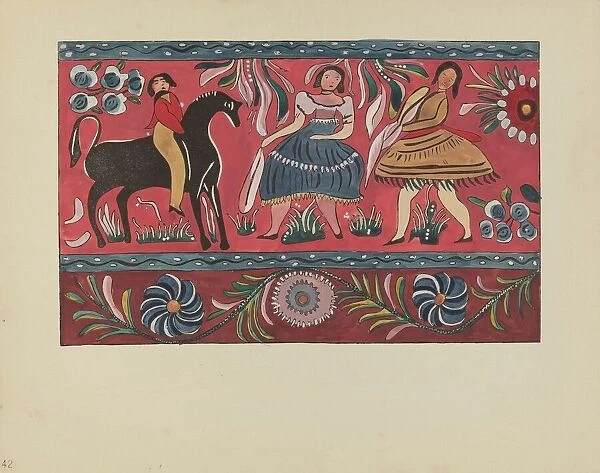 Plate 42: Painted Chest Design: From Portfolio 'Spanish Colonial Designs of New Mexico', 1935  /  1942. Creator: Unknown