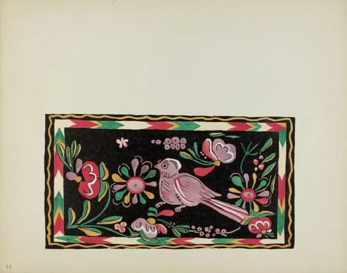 Framed Print : Plate 44: Painted Chest Design: From Portfolio Spanish Colonial Designs of New Mexico, 1935 / 1942. Creator: Unknown Framed Print : Plate 44: Painted Chest Design: From Portfolio Spanish Colonial Designs of New Mexico, 1935 / 1942. Creator: Unknown
