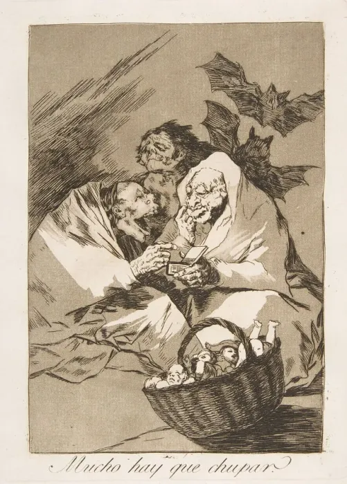 Framed Print : Plate 45 from Los Caprichos: There is Plenty to Suck (Mucho hay que chupar. ), 1799 Framed Print : Plate 45 from Los Caprichos: There is Plenty to Suck (Mucho hay que chupar. ), 1799