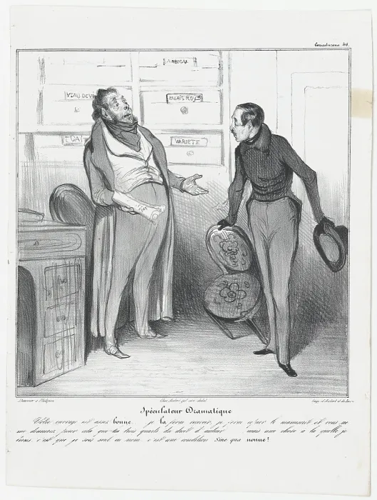 Framed Print : Plate 46: Speculateur Dramatique, 1838. Creator: Honore Daumier Framed Print : Plate 46: Speculateur Dramatique, 1838. Creator: Honore Daumier