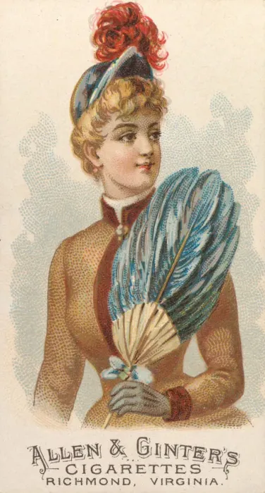 Framed Print : Plate 47, from the Fans of the Period series (N7) for Allen &amp