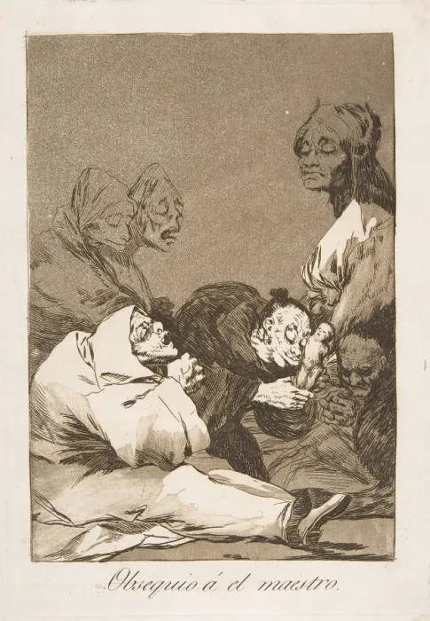 Framed Print : Plate 47 from Los Caprichos : A gift for the master (Obsequio ael maestro), 1799 Framed Print : Plate 47 from Los Caprichos : A gift for the master (Obsequio ael maestro), 1799