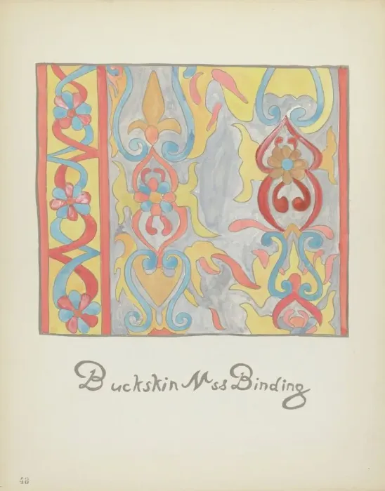 Framed Print : Plate 48: Buckskin Design: From Portfolio Spanish Colonial Designs of New Mexico, 1935 / 1942. Creator: Unknown Framed Print : Plate 48: Buckskin Design: From Portfolio Spanish Colonial Designs of New Mexico, 1935 / 1942. Creator: Unknown