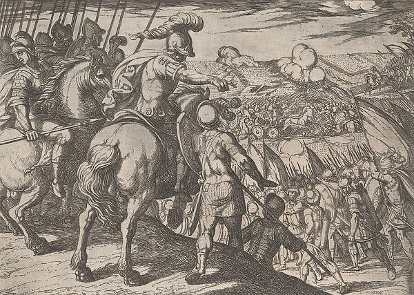 Plate 5: Alexander Directing a Battle, from The Deeds of Alexander the Great, 1608