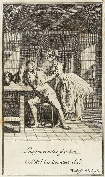 Framed Print : Plate 5 from The Deserter by Sedaine, 1775. Creator: Daniel Berger Framed Print : Plate 5 from The Deserter by Sedaine, 1775. Creator: Daniel Berger