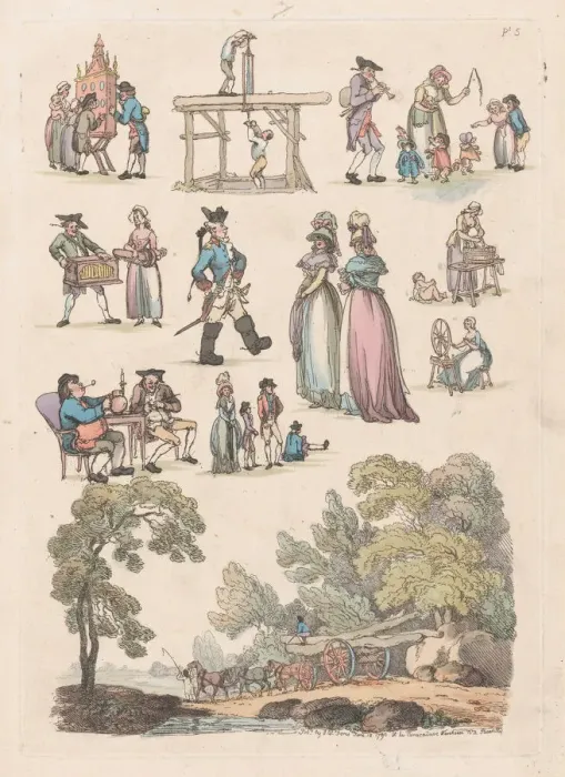 Framed Print : Plate 5, Outlines of Figures, Landscapes and Cattle... for the Use of Learners, Ju Framed Print : Plate 5, Outlines of Figures, Landscapes and Cattle... for the Use of Learners, Ju