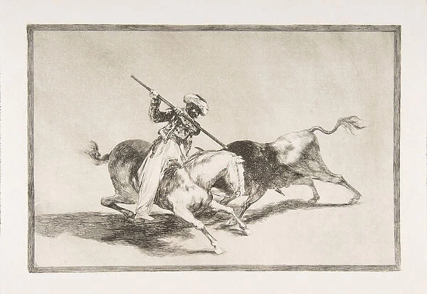 Plate 5 from The Tauromaquia : The spirited Moor Gazul is the first to spear bulls