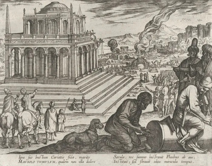 Framed Print : Plate 5: The Tomb of Mausolus, from The Seven Wonders of The World, 1608 Framed Print : Plate 5: The Tomb of Mausolus, from The Seven Wonders of The World, 1608
