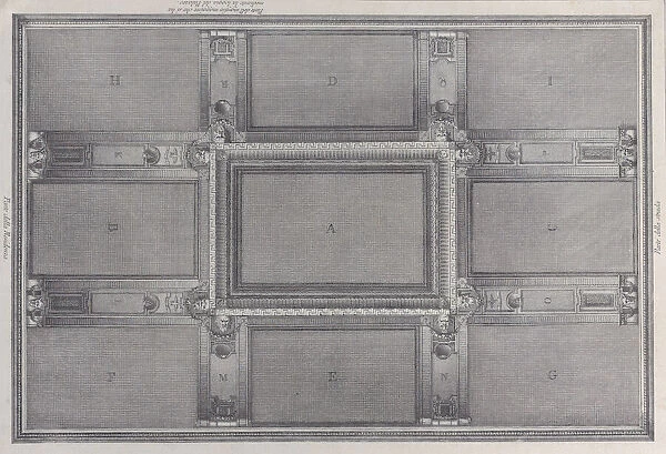 Plate 5: view of the ceiling with its ornaments and frescoed paintings, 1756