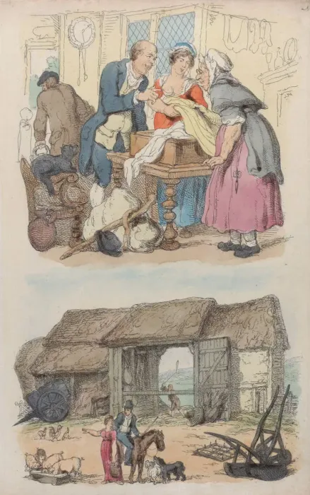 Framed Print : Plate 5, from World in Miniature, 1816. 1816. Creator: Thomas Rowlandson