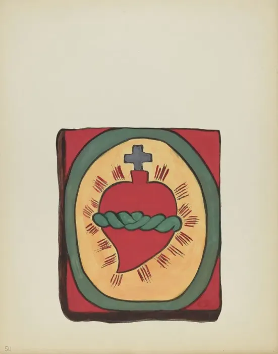 Framed Print : Plate 50: Sacred Heart: From Portfolio Spanish Colonial Designs of New Mexico, 1935 / 1942. Creator: Unknown Framed Print : Plate 50: Sacred Heart: From Portfolio Spanish Colonial Designs of New Mexico, 1935 / 1942. Creator: Unknown