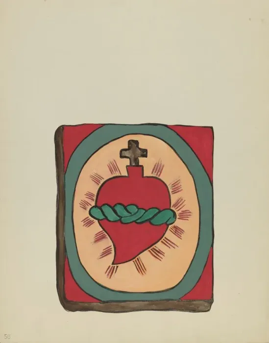 Framed Print : Plate 50: Sacred Heart: From Portfolio Spanish Colonial Designs of New Mexico, 1935 / 1942. Creator: Unknown Framed Print : Plate 50: Sacred Heart: From Portfolio Spanish Colonial Designs of New Mexico, 1935 / 1942. Creator: Unknown