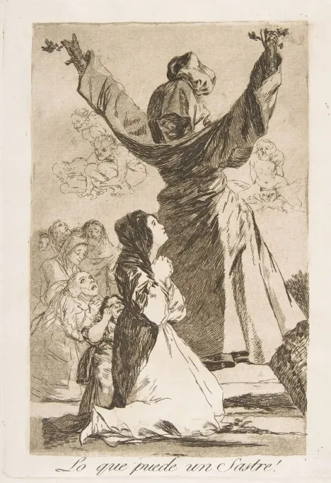 Framed Print : Plate 52 from Los Caprichos : What a tailor can do! (Lo que puede un Sastre!), 1799 Framed Print : Plate 52 from Los Caprichos : What a tailor can do! (Lo que puede un Sastre!), 1799