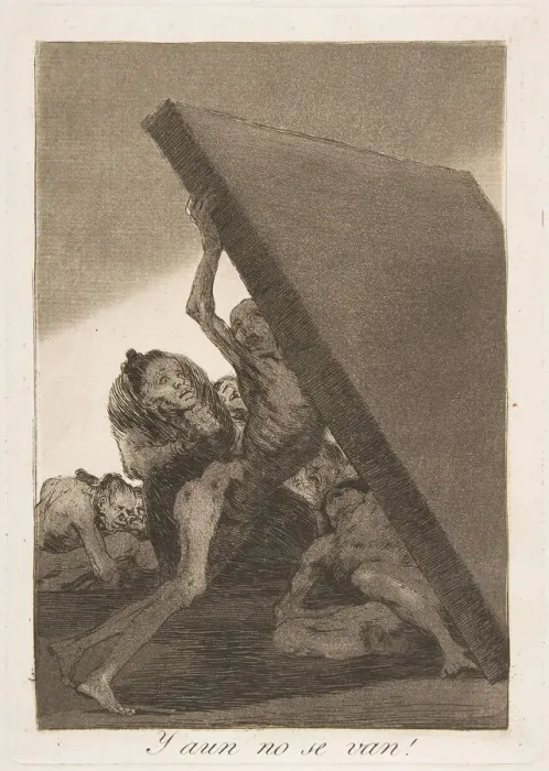 Framed Print : Plate 59 from Los Caprichos : And still they don t go! (Y aun no se van!), 1799 Framed Print : Plate 59 from Los Caprichos : And still they don t go! (Y aun no se van!), 1799