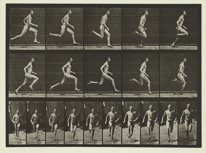 Framed Print : Plate #60, Animal Locomotion, no date [1884-1885]. Creator: Eadweard J Muybridge