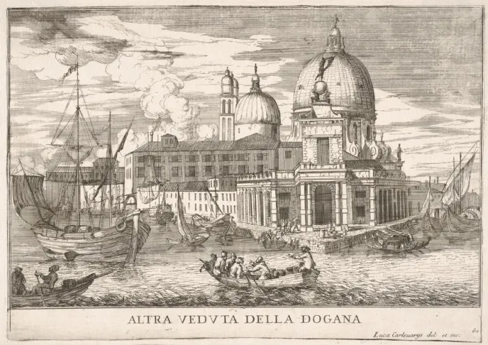 Framed Print : Plate 61: View of the customs house (Dogana da Mar) at the confluence of the Grand Canal Framed Print : Plate 61: View of the customs house (Dogana da Mar) at the confluence of the Grand Canal