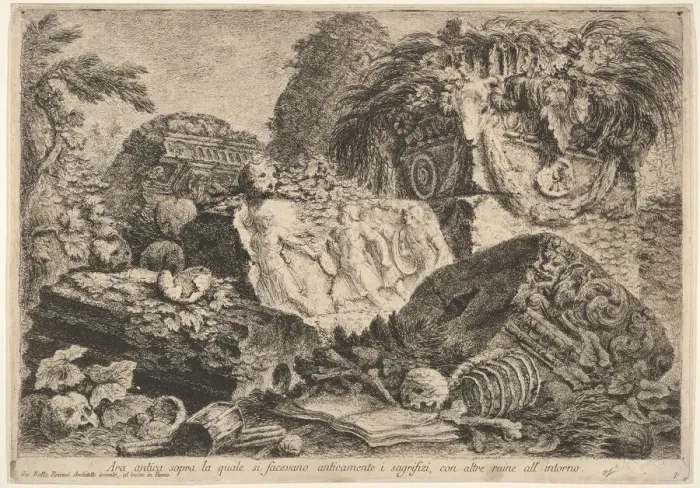 Framed Print : Plate 7: Ancient altar on which sacrifices were performed in antiquity Framed Print : Plate 7: Ancient altar on which sacrifices were performed in antiquity