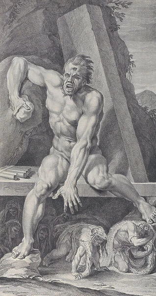 Plate 7: the blinded Polyphemus, guarding the entrance of his cavern