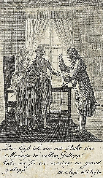 Plate 7 for C. L. Bretzner's The Marriage Broker, 1784. Creator: Daniel Nikolaus Chodowiecki