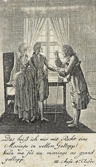 Framed Print : Plate 7 for C. L. Bretzner's The Marriage Broker, 1784. Creator: Daniel Nikolaus Chodowiecki Framed Print : Plate 7 for C. L. Bretzner's The Marriage Broker, 1784. Creator: Daniel Nikolaus Chodowiecki