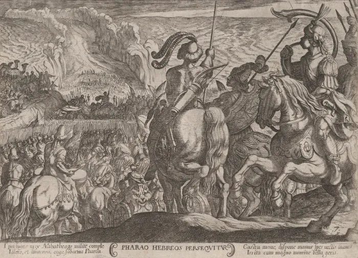 Framed Print : Plate 7: The Egyptians Pursuing the Israelites, from The Battles of the Old... ca Framed Print : Plate 7: The Egyptians Pursuing the Israelites, from The Battles of the Old... ca