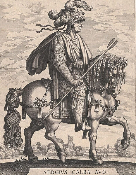 Plate 7: Emperor Galba on Horseback, from The First Twelve Roman Caesars after Tempes