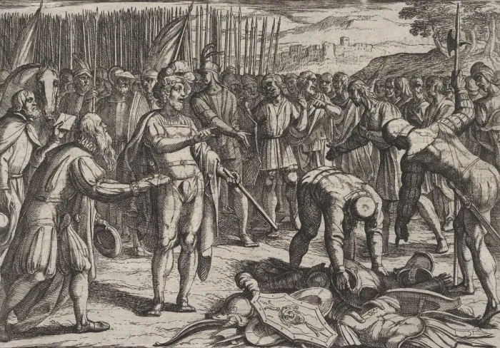 Framed Print : Plate 7: German Envoys Visit Civilis, from The War of the Romans Against the Batavians Framed Print : Plate 7: German Envoys Visit Civilis, from The War of the Romans Against the Batavians