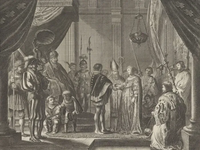 Framed Print : Plate 7: The Marriage of Francisco I de Medici and Johanna of Austria Framed Print : Plate 7: The Marriage of Francisco I de Medici and Johanna of Austria