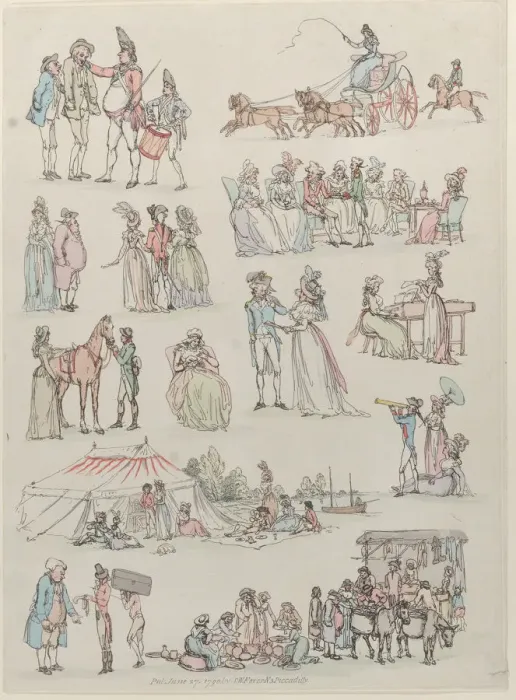 Framed Print : Plate 7, Outlines of Figures, Landscapes and Cattle... for the Use of Learners, Ju