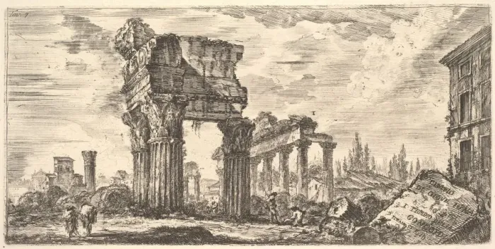 Framed Print : Plate 7: Temple of Jupiter Tonans (Jupiter the Thunderer). 1. Temple of Concord. (Temp Framed Print : Plate 7: Temple of Jupiter Tonans (Jupiter the Thunderer). 1. Temple of Concord. (Temp