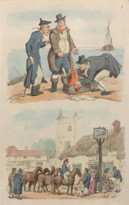 Framed Print : Plate 7, from World in Miniature, 1816. 1816. Creator: Thomas Rowlandson Framed Print : Plate 7, from World in Miniature, 1816. 1816. Creator: Thomas Rowlandson