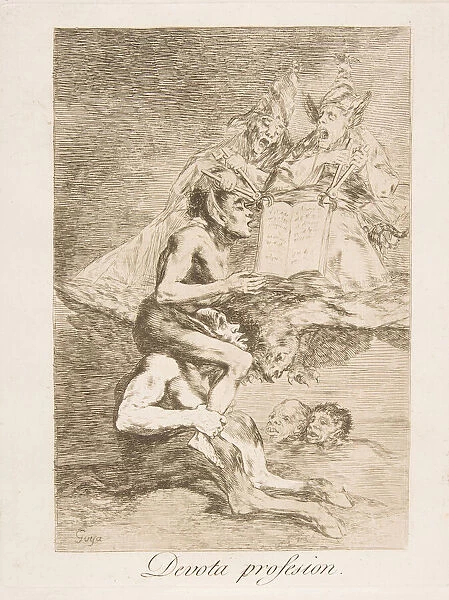 Plate 70 from Los Caprichos : Devout Profession (Devota profesion.), 1799
