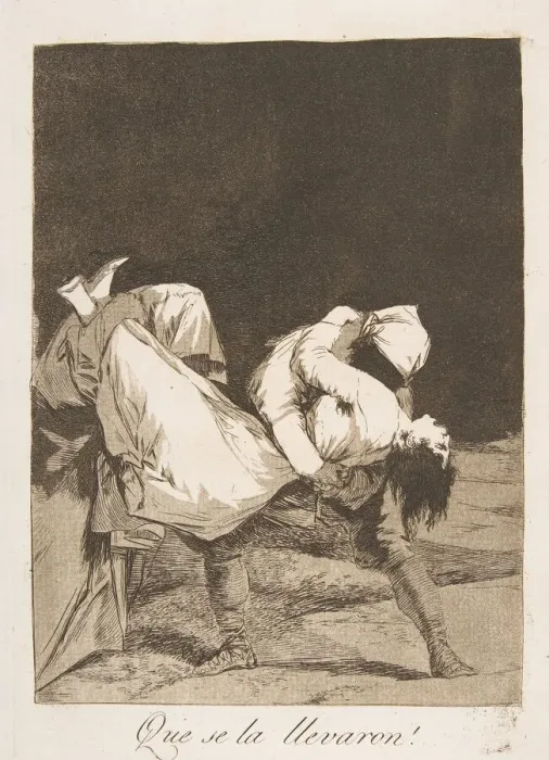 Framed Print : Plate 8 from Los Caprichos : They carried her off! (Que se la llevaron!), 1799 Framed Print : Plate 8 from Los Caprichos : They carried her off! (Que se la llevaron!), 1799